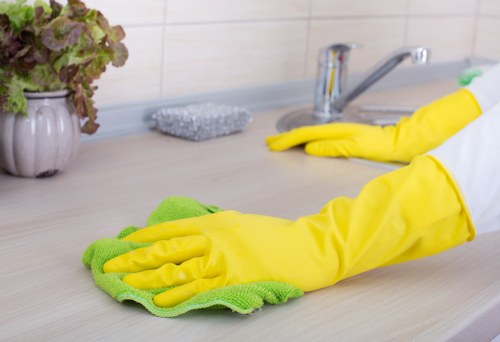 Reusable cleaning supplies prepared for charity partnership donation